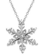 Christmas Diamond Snowflake 18" Pendant Necklace 1/10 ct. tw  Sterling Silver