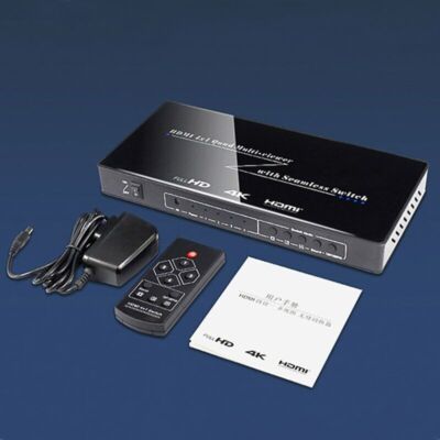 4K HDMI Multiviewer 4x1 Quad Multi-Viewer with Seamless Switcher for Video Game 