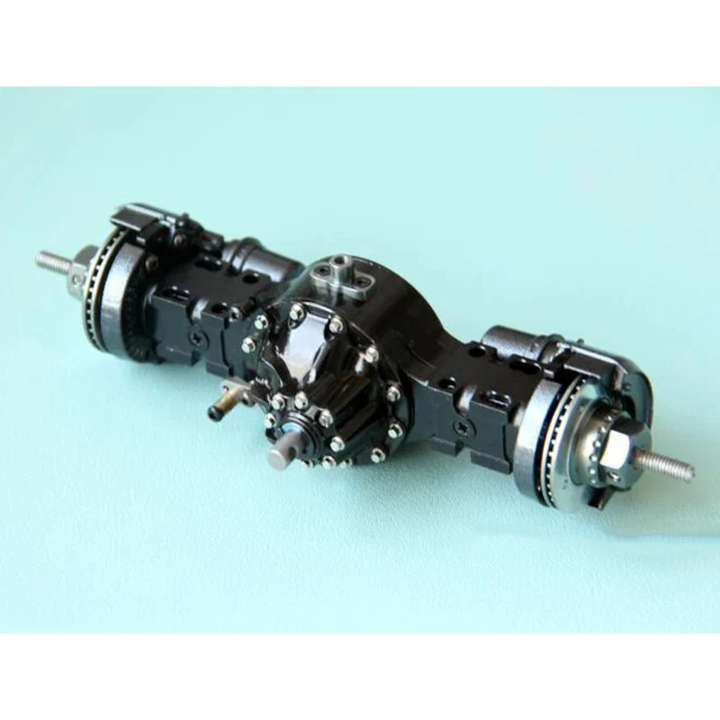 Asse di potenza anteriore/posteriore in metallo per 1/14 Tamiya RC camion auto Scania MAN Benz VOLVO - Immagine 2 di 4