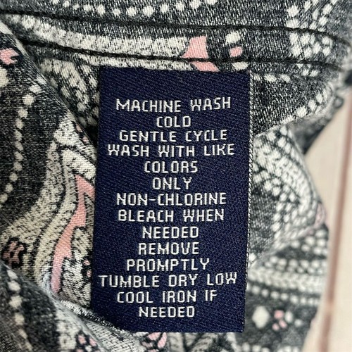 Chaps Damen Langarm Paisley Knopfbluse Oberteil Größe 1X Blumenmuster M185-4 - Bild 8 von 13