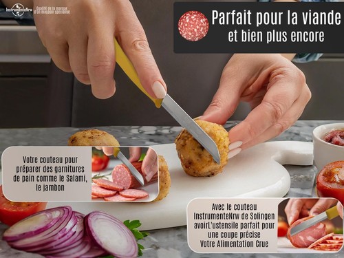 Set de couteaux à légumes de Solingen Multicolore Fabriqué en Allemagne avec ... - Foto 5 di 8