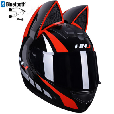 Bluetooth Motorcycle Helmets Motorbike Bow Crash Scooter Full Face Helmet DOT