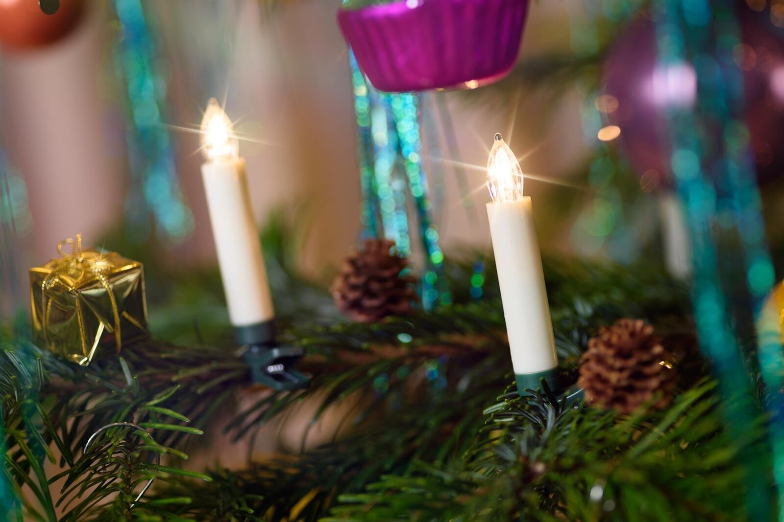 LED Weihnachtskerzen Christbaumkerzen Lichterkette Weihnachtsbaum kabellos Kerze