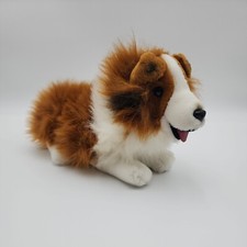 Vintage 1993 Lassie Plush Realistic Laying Rough Collie Dog Dakin Stuffed Animal