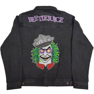 Cakeworthy x Beetlejuice Jeansjacke schwarz Jeans bestickt Größe: XXL XX-Large