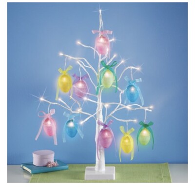 22  Lighted Easter Egg Tabletop Sparkling Tree (col)