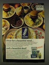 1977 Dixie Plates, Cups and Bowls Ad - Beautiful Meal