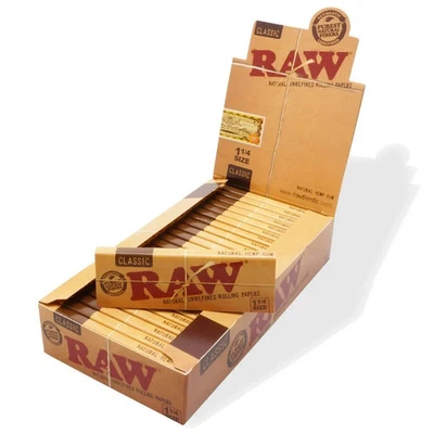 RAW SPORTS RAW CLASSIC 1.25 1 1/4 SIZE - Unrefined Cigarette Rolling Papers