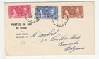 St. Kitts-Nevis 'FDC' Scott # 76 - 78 "12 MY 37" To: Belgium