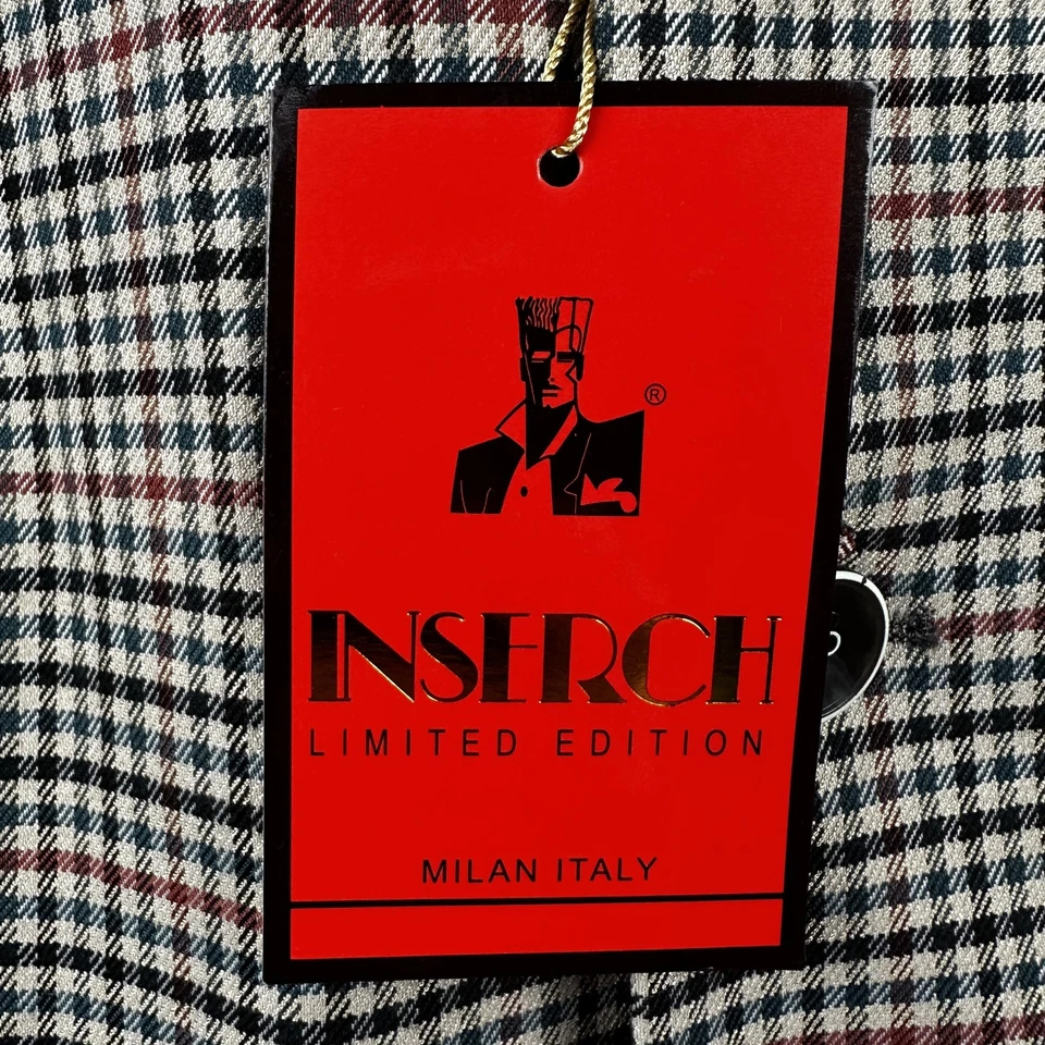 Blazer Abrigo Deportivo Inserch Para Hombre 2XL Pata de Gallo Cuadros Codo Parches Borde Naranja Foto 2 de 4