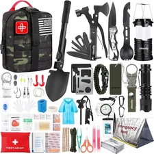 Survival Kit, Gifts for Men Women Teen Boys, 252 pcs Survival Gear and Equipment