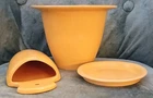 Roseville Rosecraft, Vintage Art Pottery, Flower Pot, Saucer, Wall Pocket, c1921