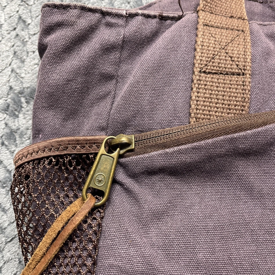 Duluth Trading Co Canvas Tote  Pockets Shoulder Bag Dusty Purple Brown - Image 3 of 4