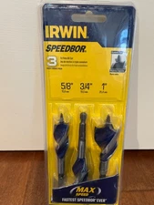 Irwin Speedbor Max speed Tri-Flute Bit Set 3 pcs  5/8, 3/4, 1" (4" Length)