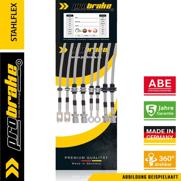 Stahlflex Bremsleitung Farbauswahl FüR Audi 80 2.0 E Quattro 8C, B4 (1991/09-199-image
