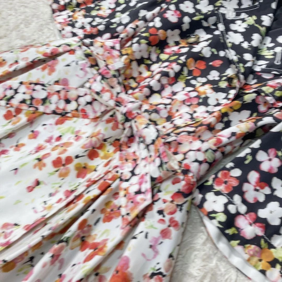 ROSSO VALENTINO Cappotto Abito Svasato Floreale L Autore dal Giappone RA