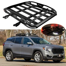 For GMC Terrain 2010-2026 Roof Rack Cargo Carrier Basket Cross Bars w/ LED Light