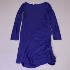 Halogen Bodycon Jersey Dress Women's XL Royal Blue Long Sleeve Ruched Side
