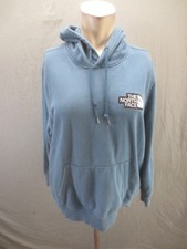 The North Face Size L Womens Blue Cotton Blend Pocket Gym Athletic Hoodie 418