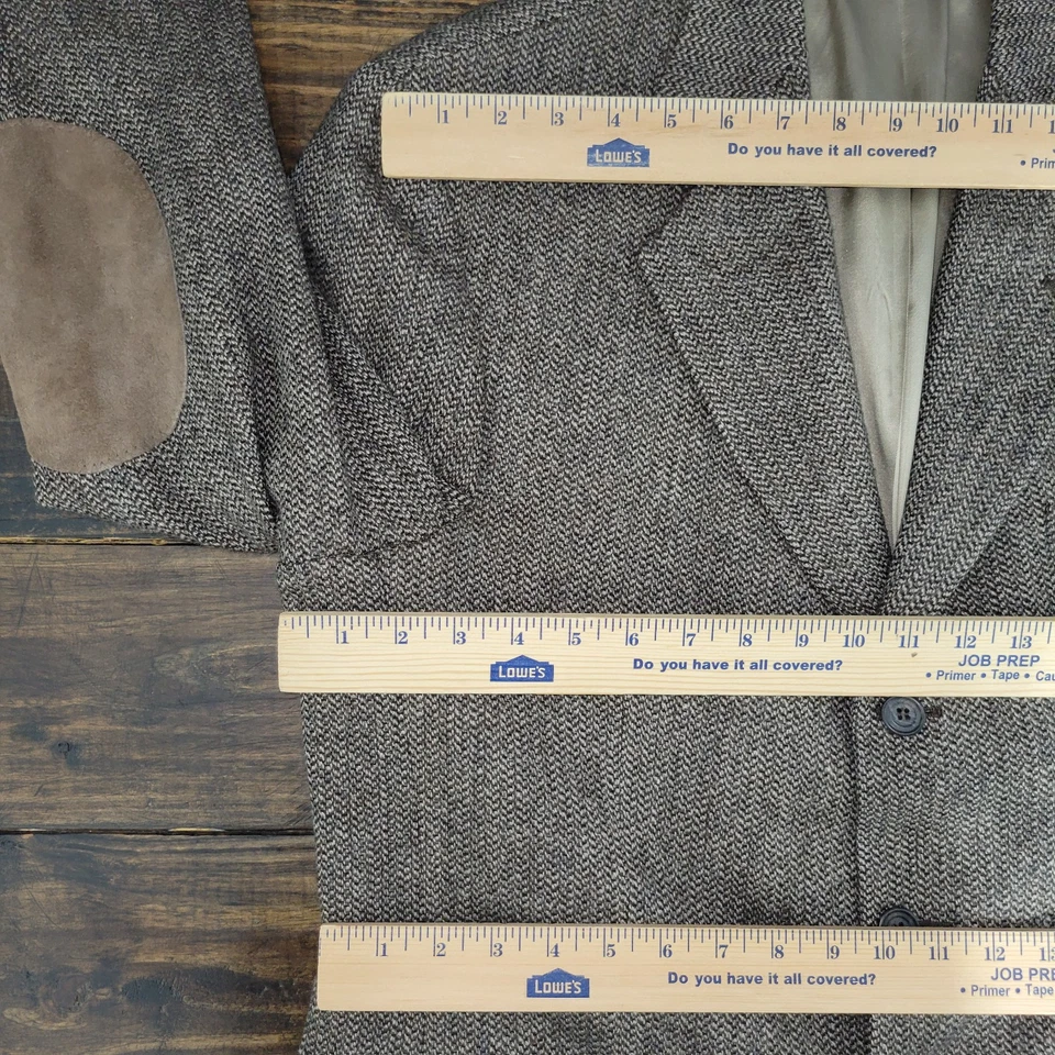 Abrigo Blazer Deportivo Stafford Para Hombres Tweed Dos Botones Marrón Espiga Cordero Lana 42R Foto 2 de 4