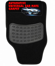 Universal Car Floor Mats Heavy Duty Anti-Slip Front & Rear Set Black Edge Mat