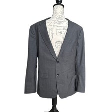 Theory Xylo NP Charcoal Gray Blazer 40R   Stretch Wool Single-Breasted