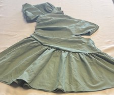 SHEIN Women’s One Shoulder Green Mini Dress Size Large Hip Cut Out Coquette