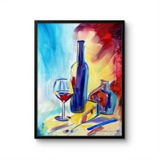 12"x16"Abstract Wine Lover Vineyard Inspired Canvas Painting