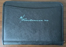 ☑️Pneu-Draulics Inc Hydraulic by Leeds Zippered Portfolio Folder Organizer Black