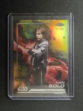 Han Solo 2024 Topps Chrome Star Wars GOLD 7/50 Refractor Card 102 NM