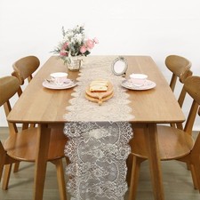 2 Pack Ivory Lace Table Runners 14x120 inch Rectangular Wedding Table Runner ...