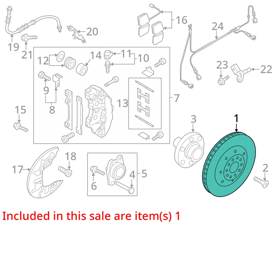 Juego de 4 rotores de disco de freno delanteros y traseros Audi R8 V10 4S 2017 - 2023 OEM Foto 3 de 4