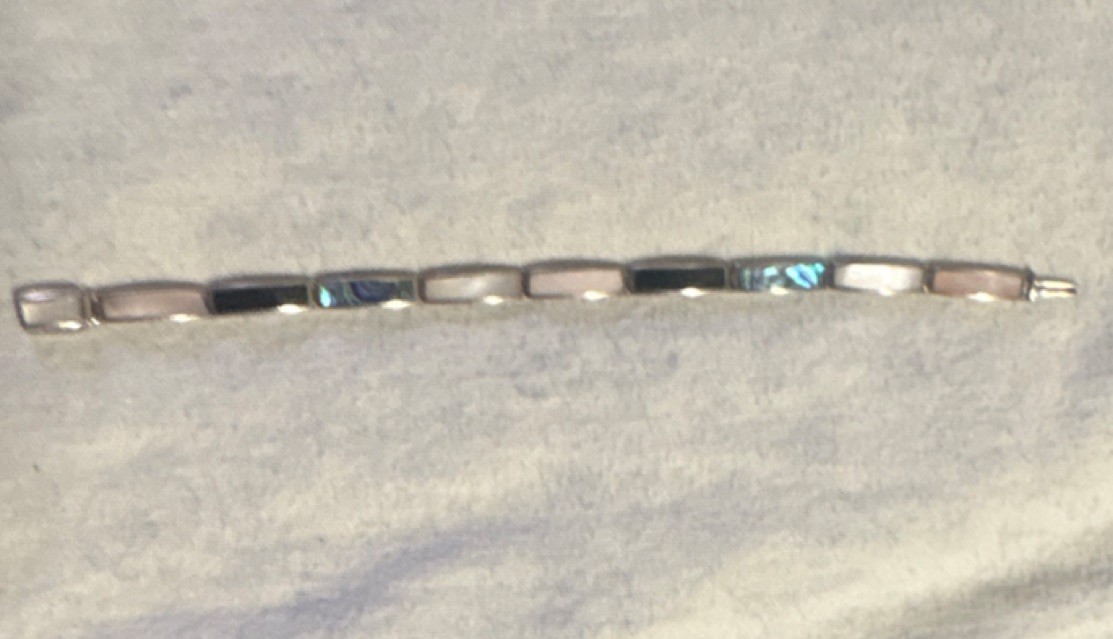 Rectangular Link Metal Bracelet Box Clasp Silver … - image 1