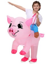 Inflatable Costume for Kids Pig Costume Halloween Blow Up Ride on Piggy Costu...