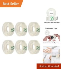 High Adhesion Clear Tape - 6 Rolls, 3/4 x 1000in for Office  Crafting Needs