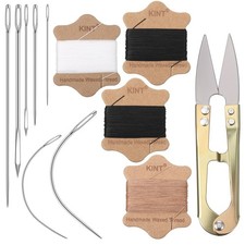 Leather Needles for Hand Stitching Upholstery Repair Kit Black, White, Brown
