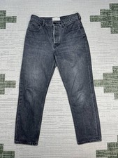 Everlane The Cheeky Jeans Womens 27 Crop Black Denim High Rise Straight Leg 28x2