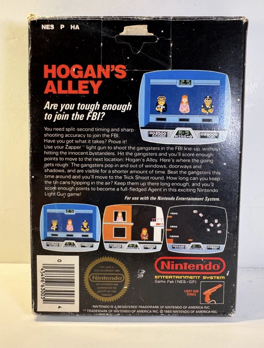 Hogan's Alley (Nintendo NES, 1985) Complete CIB PUNCH-TAB 5-SCREW