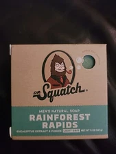 Dr. Squatch Rainforest Rapids Natural Bar Soap for Men Light Grit Body Soap