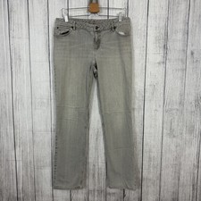 J. Jill Women's Size 12 Stretch Gray Slim Straight Leg Everyday Denim Jeans