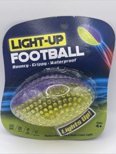Light-Up Football Waterproof Bouncy Grippy Floats Ages 4 Motion LED Toy Ball