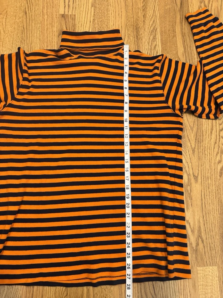 Camisa De Colección J Crew Rayas Cuello Alto Talla Grande Azul Naranja Remero De Colección Foto 4 de 4