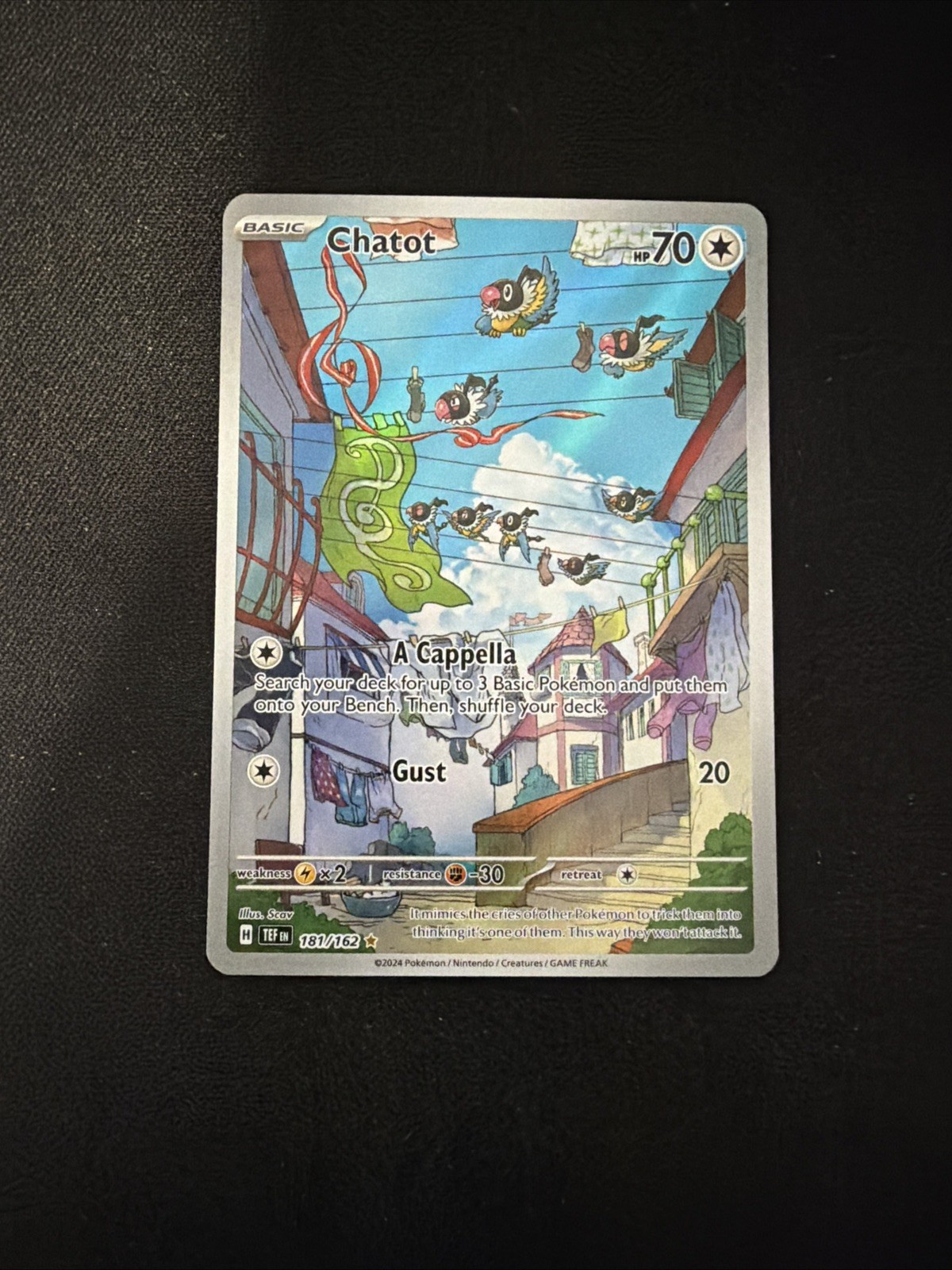 Pokémon Chatot 181/162 SV05: Temporal Forces Illustration Rare Holo Card TCG