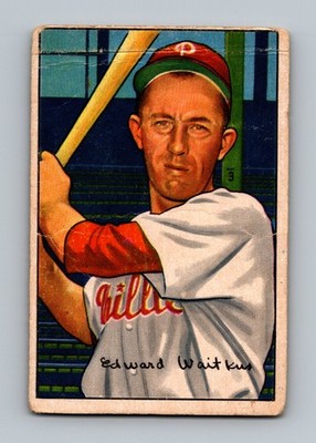 1952 Bowman #92 Eddie Waitkus LOW GRADE Vintage Baseball Card