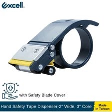 Excell Handheld Safety Tape Dispenser for 2" Tape 3" Core, Heavy Duty w/o Tape