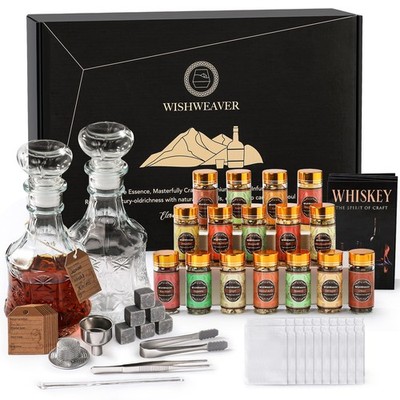 Alcohol Infusion Kit,16 Natural DIY Whiskey Making Kit for Infusing Black 