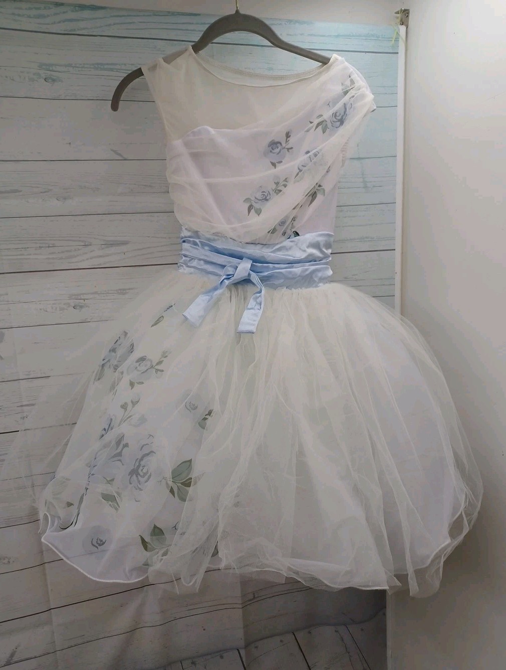 Weissman Girls Costume Dance Leotard Blue Child L… - image 1