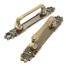 2Pcs Rustic Sliding Barn Door Handle Bronze Finish Vintage Metal Door Pull