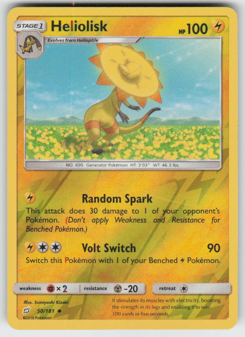 Heliolisk 50/181 Uncommon Team Up Pokemon Reverse Holo Near Mint