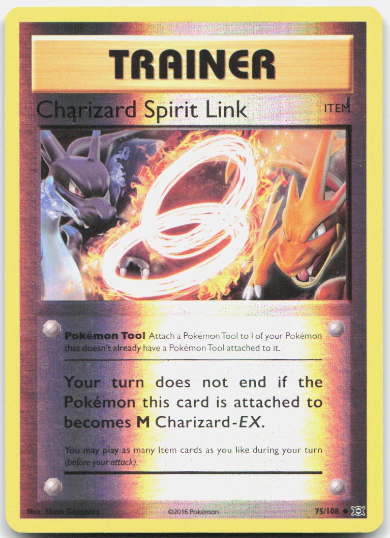 Charizard Spirit Link 75/108 Uncommon Evolutions Pokemon Reverse Holo LP